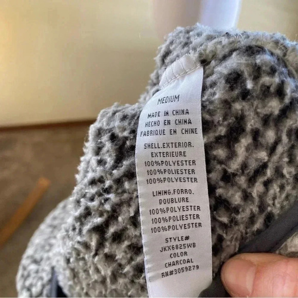 Thread & Supply Teddy Fleece 1/4 Zip Pullover Sweater Borg Gray: Size Medium - Picture 9 of 11